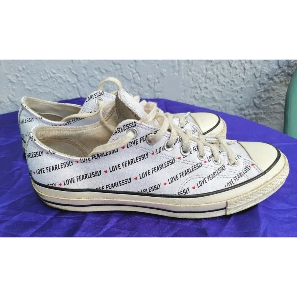 Men's Converse Love Fearlessly Chucks 70 Ox White Sneakers Size 10 # 167346C